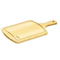 TABUA DE MADEIRA GOIABAO RETANGULAR COM CABO PARA CORTAR E SERVIR DELICATE NATURAL TRAMONTINA