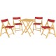 CONJ CADEIRAS MESA MADEIRA POTENZA DOBRAVEL MADEIRA TAUARIENVERN EPOLIPR VERMELHO 5 PECAS TRAMONTINA