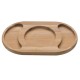 TABUA DE MADEIRA TECA OVAL PARA PETISCO NATURAL 240X150X15 TRAMONTINA
