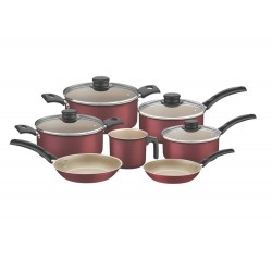 JOGO DE PANELAS 7 PEÇAS TURIM VERMELHO SORTIDOS DE ALUMINIO COM REVESTIMENTO ANTIADERENTE TRAMONTINA