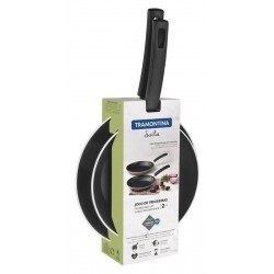 JOGO DE FRIGIDEIRAS SICÍLIA ALUMINIO REVESTIMEN ANTIADERENTE STARFLON EXCELLENT AVELÃ 2PC TRAMONTINA