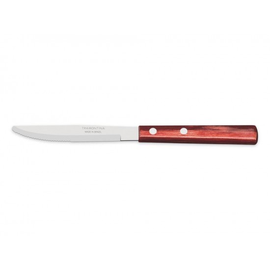 FACA DE MESA 4 POLYWOOD VERMELHO LAMINA DE ACO INOX E CABO DE MADEIRA TRAMONTINA