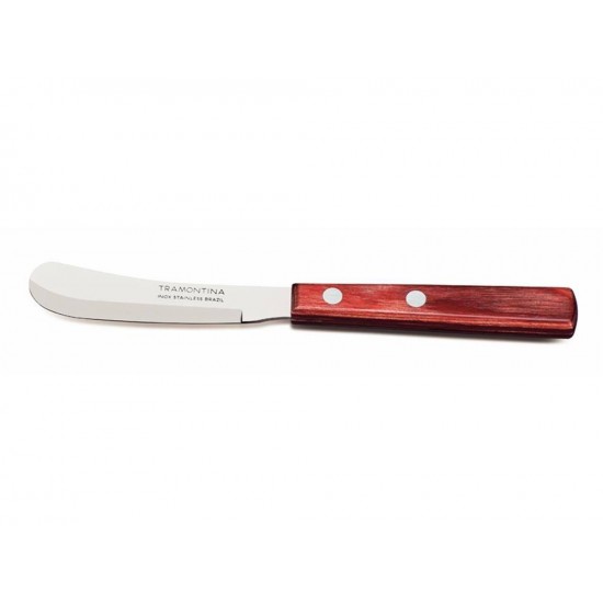 ESPATULA PARA MANTEIGA 3 POLYWOOD VERMELHO LAMINA DE ACO INOX E CABO DE MADEIRA TRAMONTINA