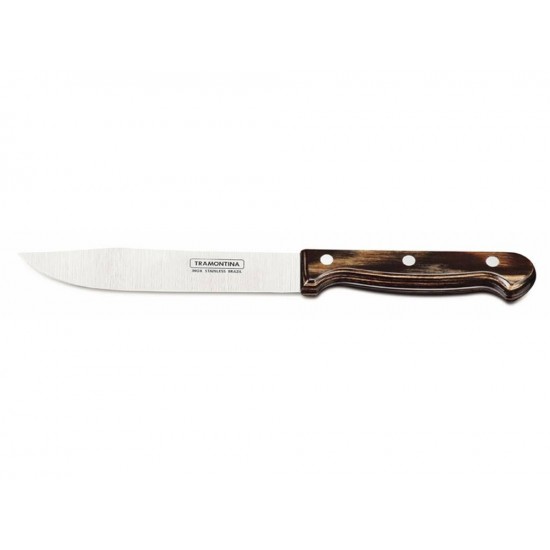 FACA PARA COZINHA 6 POLYWOOD CASTANHO LAMINA DE ACO INOX E CABO DE MADEIRA TRAMONTINA