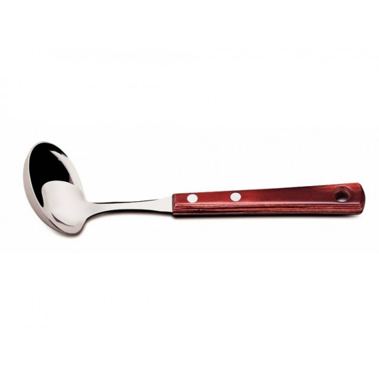 CONCHA PARA MOLHO POLYWOOD VERMELHO LAMINA DE ACO INOX E CABO DE MADEIRA TRAMONTINA