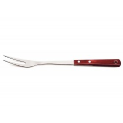 GARFO PARA ASSADOS POLYWOOD VERMELHO LAMINA DE ACO INOX E CABO DE MADEIRA TRAMONTINA