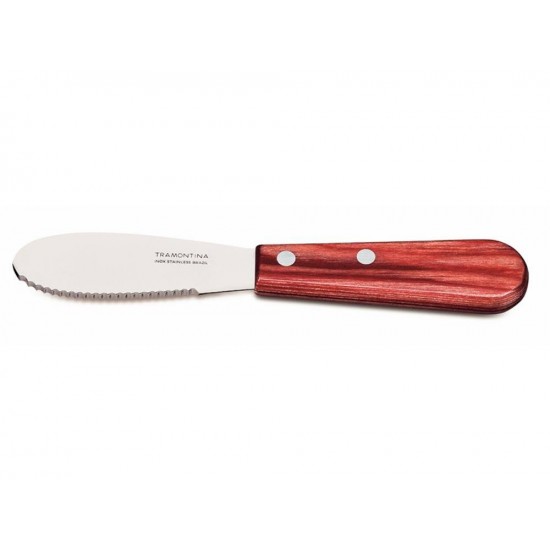 ESPATULA PARA MANTEIGA 3 POLYWOOD VERMELHOLAMINA DE ACO INOX E CABO DE MADEIRA TRAMONTINA