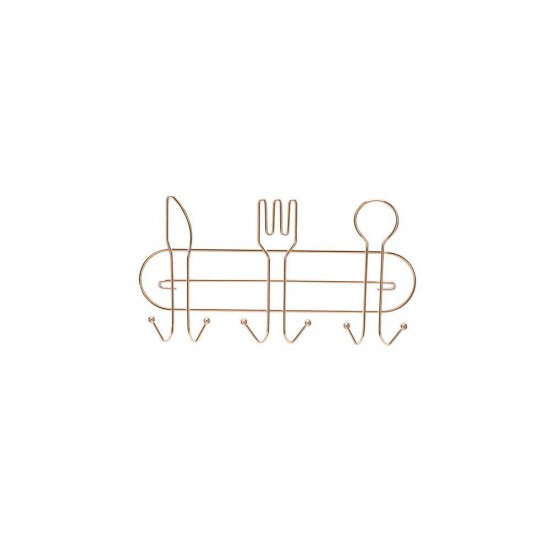 SUPORTE COM 6 GANCHOS PAREDE QUERIDA ROSE GOLD ARTHI