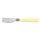 GARFO DE MESA NEW KOLOR CREME LAMINA DE ACO INOX E CABO DE POLIPROPILENO TRAMONTINA