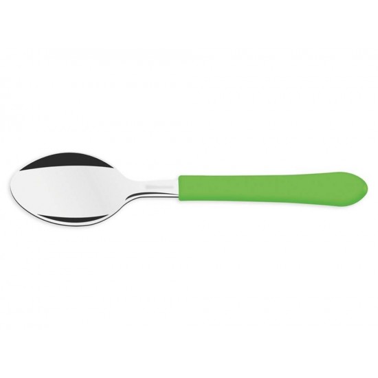 KIT 6 COLHER PARA CHA LEME VERDE LAMINA DE ACO INOX E CABO DE POLIPROPILENO TRAMONTINA