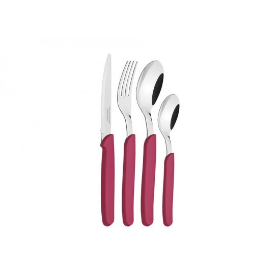 FAQUEIRO 24 PCS CARMEL PURPURA/MEDIO SORTIDOS COM LAMINAS ACO INOX E CABOS POLIPROPILENO TRAMONTINA