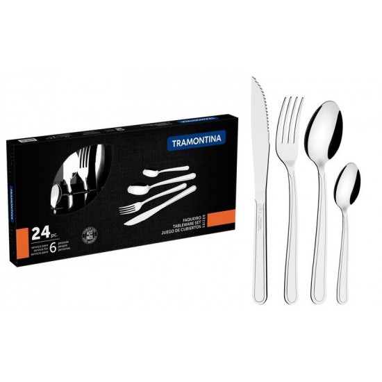 FAQUEIRO EM AÇO INOX 24 PEÇAS TRAMONTINA