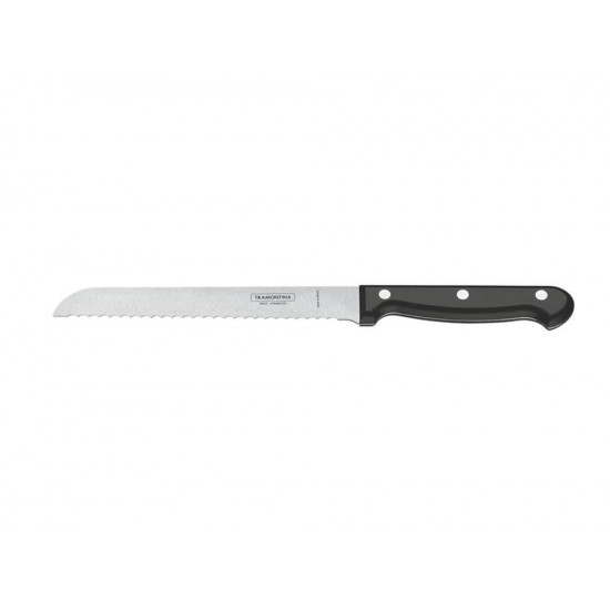FACA PARA PAO 7 ULTRACORTE PRETO LAMINA DE ACO INOX E CABO DE POLIPROPILENO TRAMONTINA