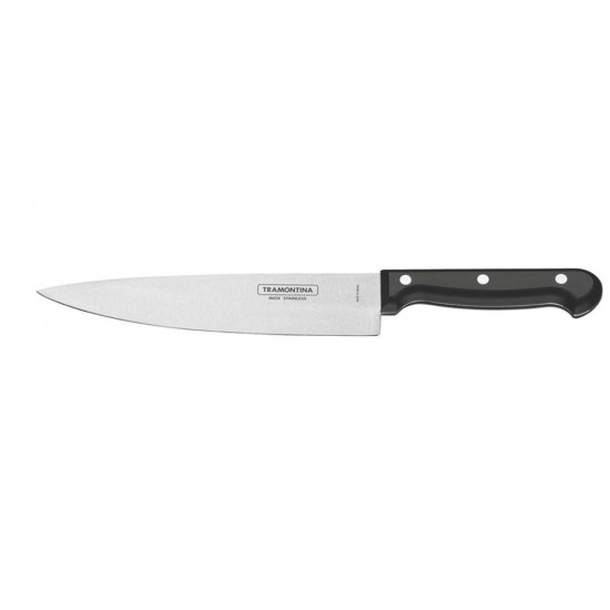 FACA CHEF 7 ULTRACORTE PRETO LAMINA DE ACO INOX E CABO DE POLIPROPILENO TRAMONTINA