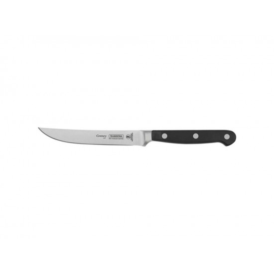 FACA PARA CHURRASCO 5 CENTURY PRETO LAMINA DE ACO INOX E CABO DE POLICARBONATO TRAMONTINA