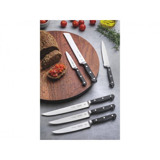 FACA PARA COZINHA 6 CENTURY PRETO LAMINA DE ACO INOX E CABO DE POLICARBONATO TRAMONTINA