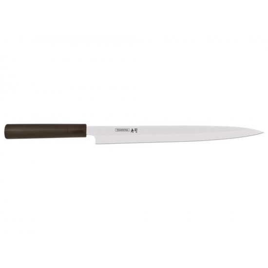 FACA YANAGIBA 13 SUSHI SILVER MARROM LAMINA DE ACO INOX E CABO DE NYLON TRAMONTINA
