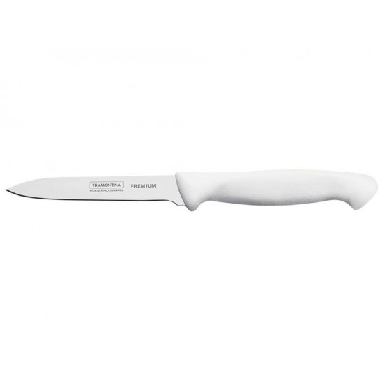 FACA PARA LEGUMES FRUTAS 4 PREMIUM BRANCO LAMINA DE ACO INOX E CABO DE POLIPROPILENO TRAMONTINA