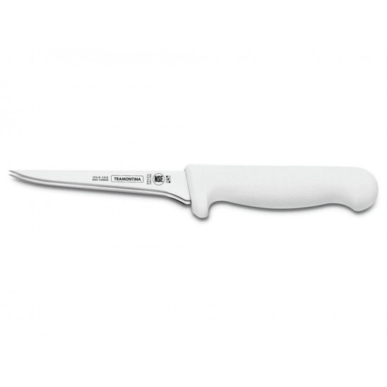FACA COM LAMINA DUPLA 5 PROFISSIONAL BRANCO LAMINA DE ACO INOX E CABO DE POLIPROPILENO TRAMONTINA