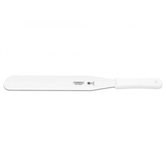ESPATULA PARA CONFEITEIRO 12 PROFISSIONAL BRANCO LAMINA ACO INOX E CABO POLIPROPILENO TRAMONTINA