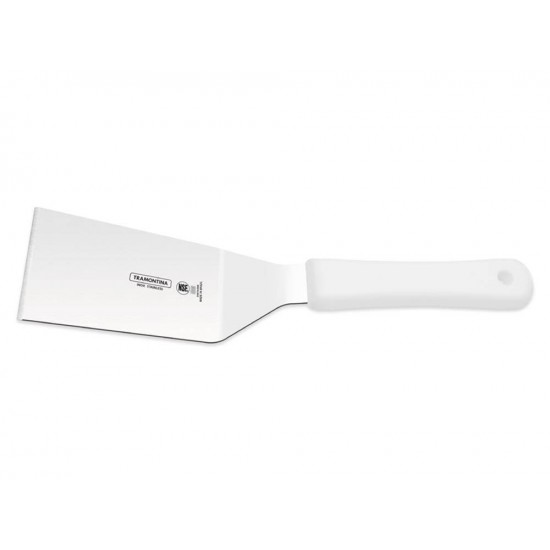 ESPATULA PARA FRITURAS 5X2 1/2 PROFISSIONAL BRANCOLAMINA ACO INOX E CABO POLIPROPILENO TRAMONTINA