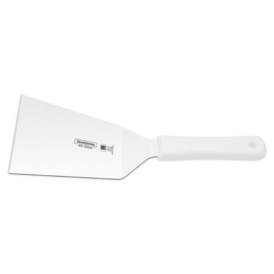 ESPATULA PARA FRITURAS 6X3 1/2 PROFISSIONAL BRANCOLAMINA ACO INOX E CABO POLIPROPILENO TRAMONTINA