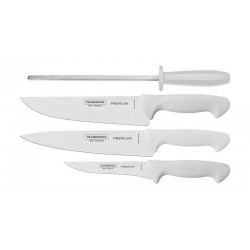 JOGO DE FACAS PARA CHURRASCO EM ACO INOX COM CABO POLIPROPILENO 4 PECAS TRAMONTINA