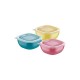 CONJUNTO DE POTES 3 PEÇAS MIXCOLOR MISTO SORTIDOS COM POTES E TAMPAS DE POLIPROPILENO TRAMONTINA