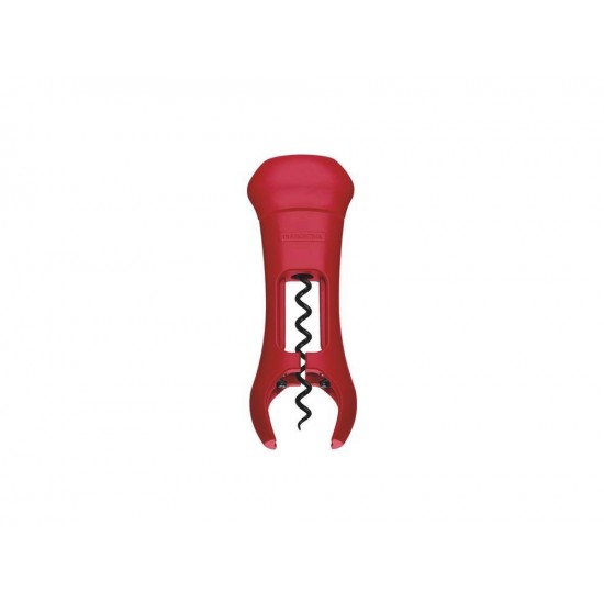 ABRIDOR SACA ROLHAS COM CORTA LACRES HARMONIZA VERMELHO CORPO DE ABS ESPIRAL DE ACO INOX TRAMONTINA