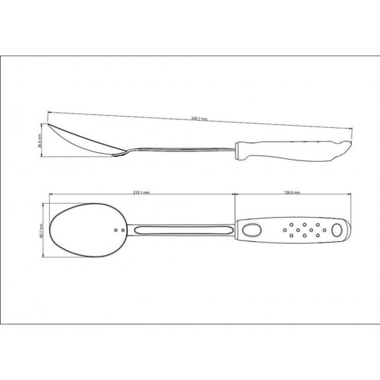 COLHER PARA ARROZ UTILITA BRANCO LAMINA DE ACO INOX E CABO DE POLIPROPILENO TRAMONTINA