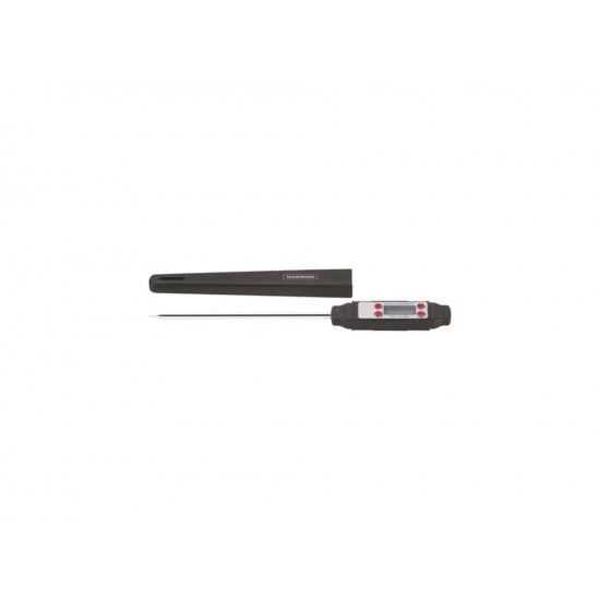 TERMOMETRO DIGITAL UTILITA PRETO VISOR DE CRISTAL LIQUIDO E HASTE DE ACO INOX TRAMONTINA