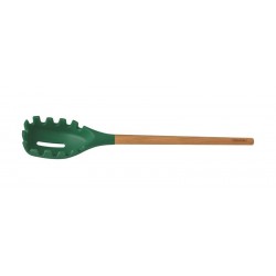 PEGADOR DE MASSA LIVE EM SILICONE VERDE COM CABO DE MADEIRA TRAMONTINA