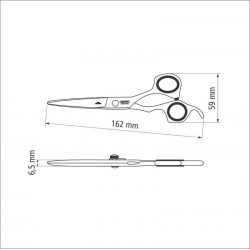 TESOURA PARA CABELO EM ACO INOX COM FIO NAVALHA E APOIO FIXO PARA DEDO 5.5 TRAMONTINA