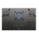 FOGAO COOKTOP FISCHER 5Q FIT LINE GAS TRIPLA CHAMA MESA VIDRO PRETO