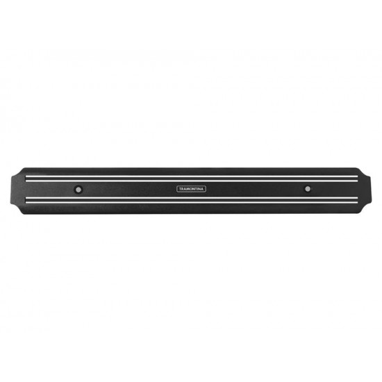 BARRA MAGNETICA PARA FACAS 38CM PLENUS PRETO SUPORTE DE POLIPROPILENO IMA E ACO INOX TRAMONTINA