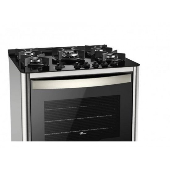FOGÃO DE PISO FISCHER 5Q GRAND CHEFF GÁS INOX C GRILL