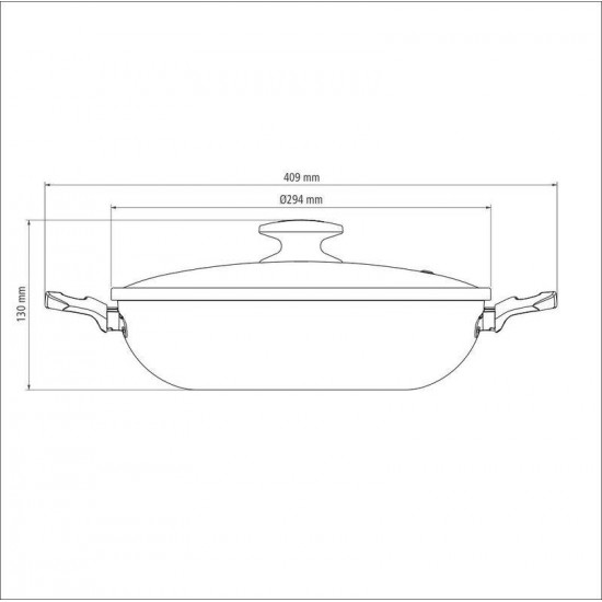 WOK LORETO EM ALUMINIO ANTIADERENTE STARFLON T1 TAMPA DE VIDRO VERMELHA 28 CM 3.3 L TRAMONTINA