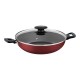 WOK LORETO EM ALUMINIO ANTIADERENTE STARFLON T1 TAMPA DE VIDRO VERMELHA 28 CM 3.3 L TRAMONTINA