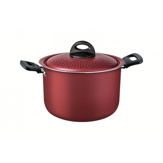 ESPAGUETEIRA EM ALUMINIO ANTIADERENTE VERMELHA 22CM 5.7L TRAMONTINA