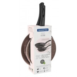 JOGO DE FRIGIDEIRA PARIS TEXTURE ALUMINIO REVESTIMENTO ANTIADERENTE STARFLON MAX 2PC VERM TRAMONTINA