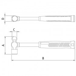 MARTELO DE BOLA CABO TUBULAR 500 G TRAMONTINA
