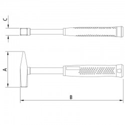 MARTELO DE PENA CABO TUBULAR 300 G TRAMONTINA