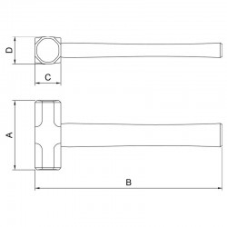 MARRETA OITAVADA COM CABO DE MADEIRA 500 G TRAMONTINA