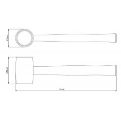 MARTELO BORRACHA BRANCA 450 G MODELO AMERICANO CABO EM MADEIRA ENVERNIZADO TRAMONTINA