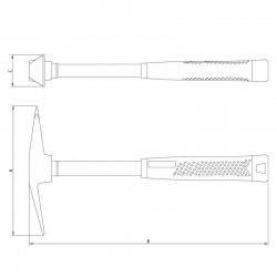 MARTELO CABO TUBULAR CABECA PONTA E PA TRAMONTINA