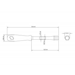 CHAVE CANHAO 11 MM HASTE TUBULAR EM ACO ESPECIAL CROMADA EMPUNHADURA EM PP INJETADA TRAMONTINA