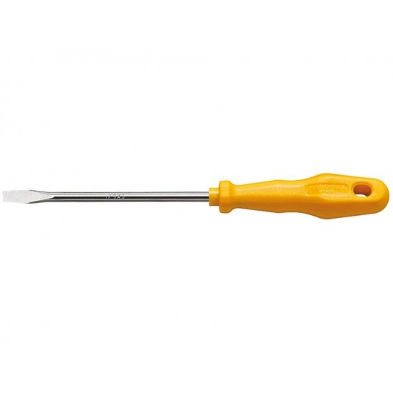 CHAVE DE FENDA PONTA CHATA 1 8X3 HASTE EM ACO ESPECIAL CABO INJETADO EM PP COR AMARELO TRAMONTINA