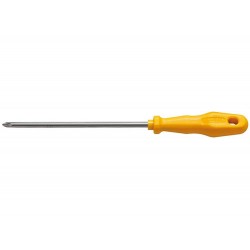 CHAVE DE FENDA PONTA CRUZADA 1 8X4 HASTE EM ACO ESPECIAL CABO INJETADO EM PP AMARELO TRAMONTINA