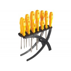 JOGO CHAVES DE FENDA 13 PECAS COM 6 CHAVES PONTA CHATA+6 PONTA CRUZADA+1 CLIP+SUPORTE TRAMONTINA