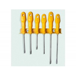 JOGO DE CHAVES DE FENDA 6 PECAS COM 4 CHAVES PONTA CHATA E 2 CHAVES PONTA CRUZADA TRAMONTINA